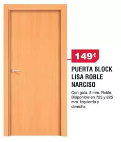 Puerta Block Lisa Roble Narciso