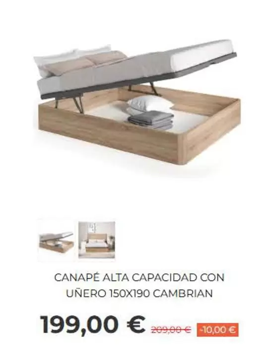 Canapé Alta Capacidad Con Uñero 150 X 190 Cambrian