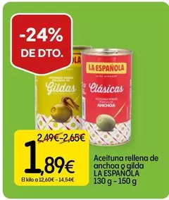 La Española - Aceituna Rellena De Anchoa O Gilada
