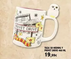 Taza 3d Hedwig Y Privet Drive