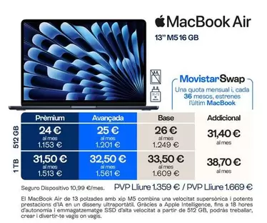 movistar - Macbook Air 13" M516 Gb