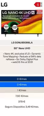 LG - 50NU850B6LA 50" Nano UHD