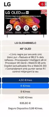 LG - OLED48B6ELC 48" OLED