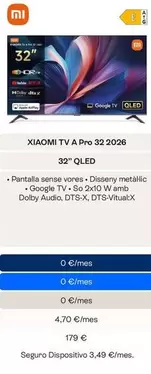 Xiaomi - TV A Pro 32 2026 32” QLED