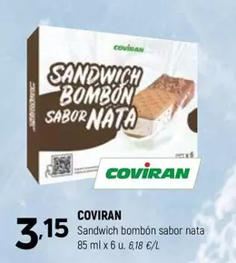 coviran - Sandwich Bombon Sabor Nata