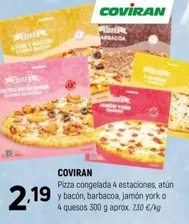 coviran - Pizza Congelada 4 Estaciones, Atun Y Bacon, Barbacoa, Jamón York O 4 Quesos