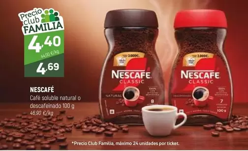 Nescafé - Cafe Soluble Natural O Descafeinado