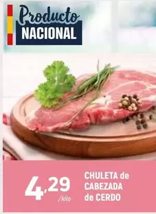Chuleta De Cabezada De Cerdo