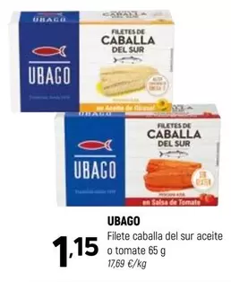Ubago - Filete Caballa Del Sur Aceite O Tomate