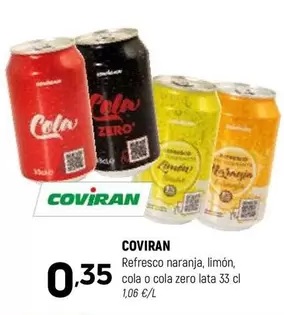 coviran - Refresco Naranja, Limón, Cola O Cola Zero Lata