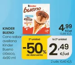 Ferrero - Kinder Bueno Cono Sabor Avellana Bueno Clasico