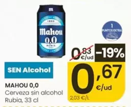 Mahou - 0.0 Cerveza Sin Alcohol Rubia