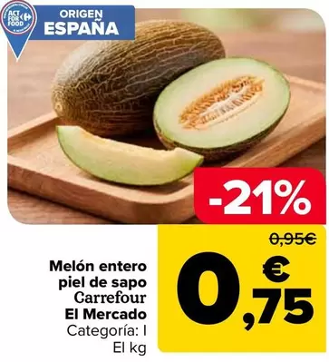 Carrefour - Melon Entero Piel De Sapo El Mercado