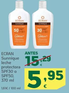 Ecran - Sunnique Leche Protectora SPF30