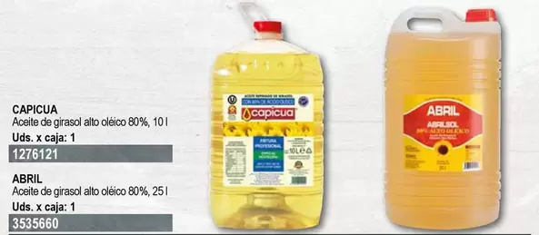 Capicua - Aceite De Girasol Alto Oleico 80%