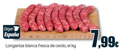 Longaniza Blanca Fresca De Cerdo