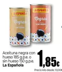 La Española - Aceituna Negra Con Hueso O Sin Hueso