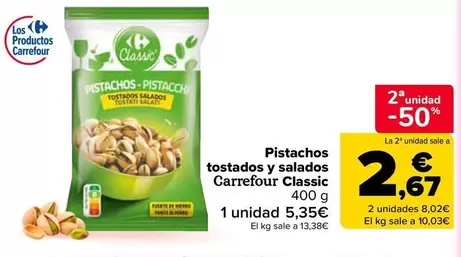 Carrefour Classic - Pistachos Tostados Y Salados
