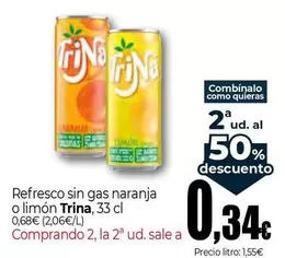 Trina - Refresco Sin Gas Naranja O Limon