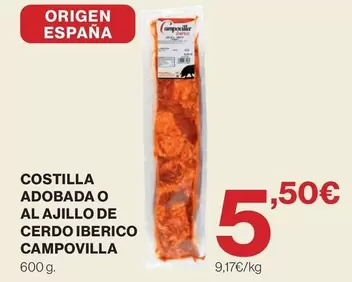 campomayor - Costilla Adobada O Al Ajillo De Cerdo Iberico