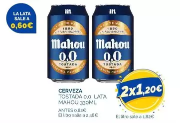 Mahou - Cerveza Tostada 0.0 Lata
