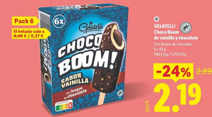 Gelatelli - Choco Boom De Vainilla Y Chocolate