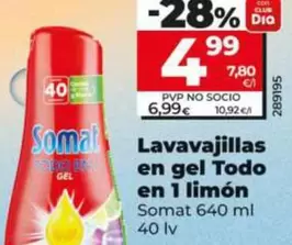 Somat - Lavavajillas En Gel Todo En 1 Limon