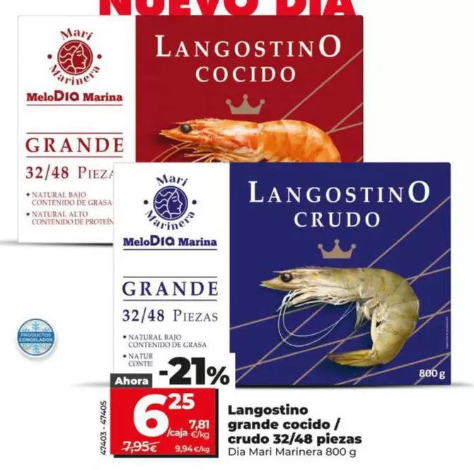 Dia Mari Marinera - Langostino Grande Cocido 32/48 Piezas