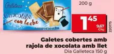 Dia Galleteca - Galletas Cubiertas Con Tableta De Chocolate Con Leche
