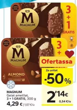 Magnum - Gelat Ametllat, 3+1 Gratis