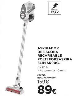 Polti - Aspirador De Escoba Recargabe Politi Forzaspira Slim Sr90g