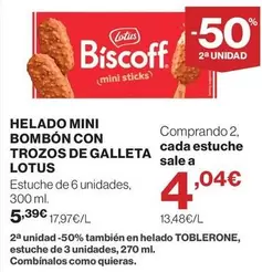 Lotus - Helado Mini Bombón Con Trozos De Galleta
