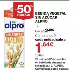 Alpro - Bebida Vegetal Sin Azucar