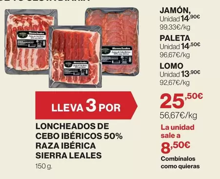 Jamón, Lomo De Cebo Ibérico 50% Raza Ibérica