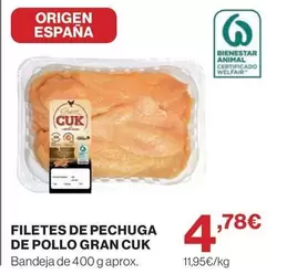 origen - Filetes De Pechuga De Pollo Gran Cuk