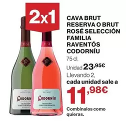 Codorniu - Cava Brut Reserva O Brut Rose Seleccion Familia Raventos