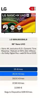 LG - 98NU900B6LB 98" Nano UHD