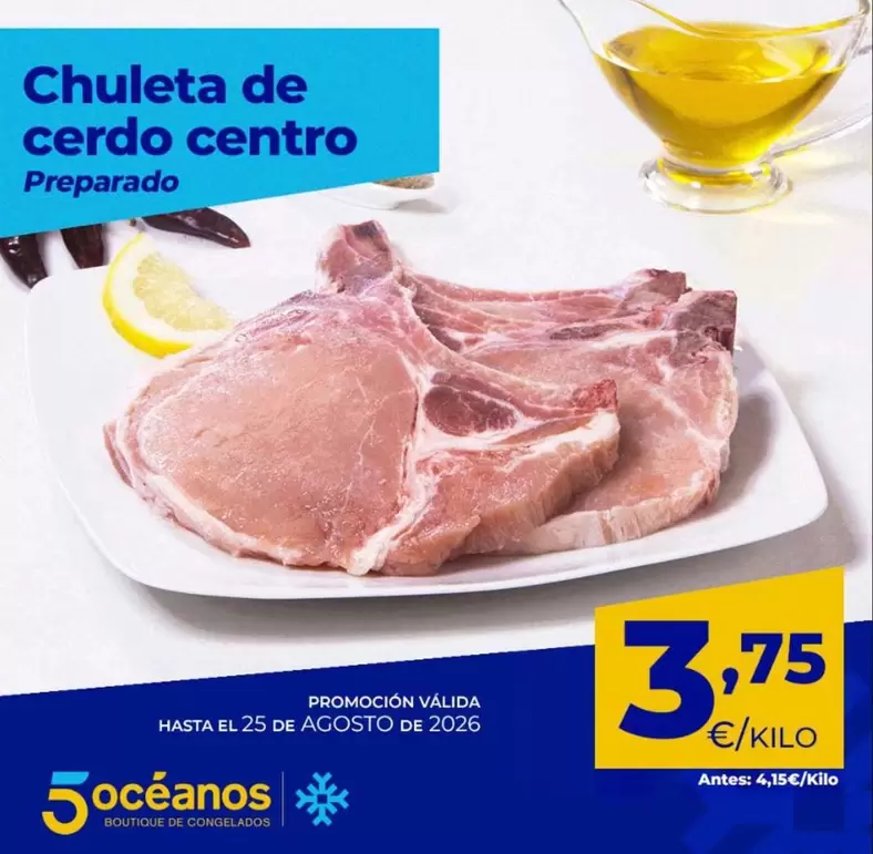 Chuleta De Cerdo Centro Preparado 