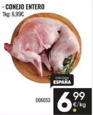 Conejo Entero Origen España
