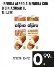 Alpro - Bebida Almendra Con O Sin Azucar