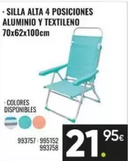Silla Alta 4 Posiciones Aluminio Y Textileno