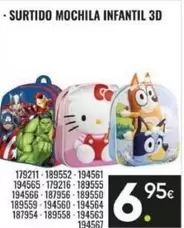 Surtido Mochila Infantil 3d