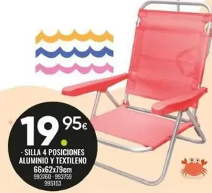 Silla 4 Posiciones Aluminio Y Textileno