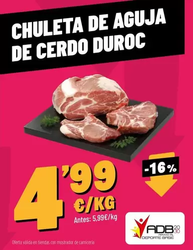duroc - Chuleta De Aguja De Cerdo Duroc