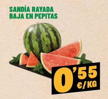 Sandía Rayada Baja En Pepitas