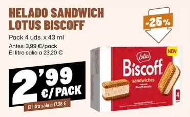 Lotus - Helado Sandwich Biscoff