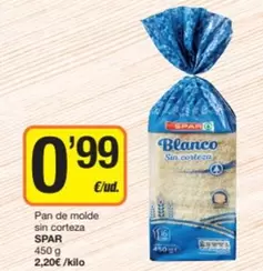 Spar - Pan De Molde Sin Corteza