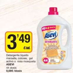 Asevi - Detergente Líquido Marsella, Colores, Gel Activo O Rosa Mosqueta