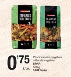 Spar - Pasta Espirals Vegetals O Llacets Vegetals