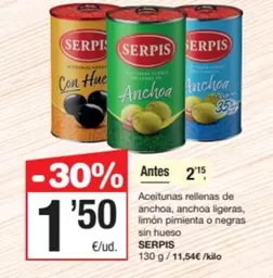 Serpis - Aceitunas Rellenas De Anchoa